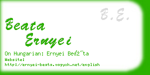 beata ernyei business card